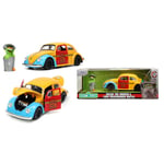 VOLKSWAGEN BEETLE WITH "OSCAR THE GROUCH" 1959 YELLOW/RED 1:24 Jada Toys Movie