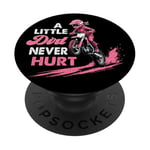 a little dirt never hurt girls dirt bike motocross women PopSockets Adhesive PopGrip