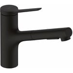 Hansgrohe - Zesis M33 - Mitigeur d'évier avec douchette extractible, noir mat 74820670