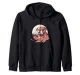 Japanese Cherry Blossom Aesthetic Bulldog Zip Hoodie