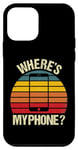 Coque pour iPhone 12 mini Funny Vintage Retro Où est mon téléphone Smartphone Téléphone portable