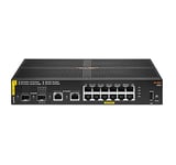 Hewlett Packard Enterprise Aruba 6100 12G Class4 PoE 2G/2SFP+ 139W Géré L3 Gigabit Ethernet (10/100/1000) Connexion Ethernet, supportant l'alimentation Via ce Port (PoE) 1U Noir