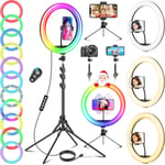 12'' Ring Light with Tripod Stand & Phone Holder Tall 177cm/70'', LED Selfie for