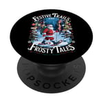 Festive Sentiers Frosty Tales Santa Christmas en raquettes PopSockets PopGrip Adhésif