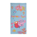 Character World Serviette Officielle Peppa Pig pour Enfants | Toucher Super Doux, Motif Peppa & George | Parfait pour la Maison, Le Bain, la Plage et la Piscine | Taille Unique 140 x 70 cm