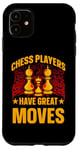 Coque pour iPhone 11 Les joueurs d'échecs ont de grands mouvements King Queen Checkmate Fun