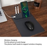 Wireless Charging Mouse Pad With Phone Holder USB Black Gaming Mouse Pad