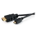 C2G 10ft HDMI to Micro HDMI Cable with Ethernet - 1080p - M/M - Câble HDMI avec Ethernet - 19 pin micro HDMI Type D mâle pour HDMI mâle - 3.05 m - blindé - noir