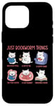 Coque pour iPhone 16 Pro Max Just Bookworm Things Adorable chat pour amoureux de la lecture