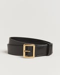 Auralee Leather Square Buckle Belt Black