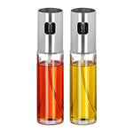 Relaxdays Vaporisateur huile, vinaigre, set, 2 sprays, 100 ml, verre, cuisiner, barbecue, brumisateur, transparent