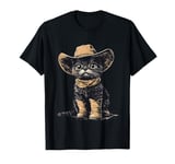 Black Cat in Cowboy Boots T-Shirt