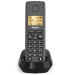 Gigaset PURE 120 - DECT Cordless Phone with do not disturb function - Illuminated Display - Hearing Aid Compatible, Charcoal Black [UK Version]