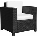 Homcom - Fauteuil canape salon de jardin resine rotin tresse brun 1 place