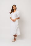 Valkyrie Long Broderie Dress - White