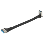 Usb 3.0-kabel Platt Usb-förlängningskabel Hane till Hona Datakabel Höger Vinkel 90 Grader Usb3.0 Förlängningssladd