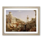 Course Of The Empire Consummation By Thomas Cole Classic Painting Framed Wall Art Print, Ready to Hang Picture for Living Room Bedroom Home Office Décor, Oak A2 (64 x 46 cm)