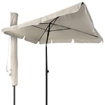 vounot Parasol Inclinable Rectangulaire 200x125cm 160gr/m2 avec Protection UV Hauteur 2m35 Toile Polyester Parasol Pliable pour Extérieur Inclus Housse de Protection Beige