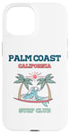 Coque pour iPhone 15 Club de surf rétro de Palm Coast Beach en Californie