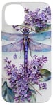 iPhone 14 Plus Dragonfly Surrounded by Lilac Flowers and Leaves Case