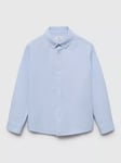 Mango Kids' Cotton Oxford Shirt, Light Pastel Blue