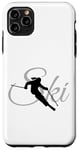 Coque pour iPhone 11 Pro Max Ski (Gris et Noir) Skieuse