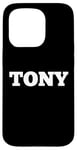 Coque pour iPhone 15 Pro Tony Étiquette personnalisable sur le devant