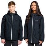 Berghaus Childrens Unisex Kids' Waterproof Stokesley 3 in 1 Jacket with Micro-fleece Inner - Black - Size 5-6Y