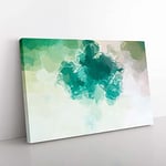 Big Box Art Time of My Life in Abstract Canvas Wall Art Print Ready to Hang Picture, 76 x 50 cm (30 x 20 Inch), White, Greige, Green, Turquoise, Green