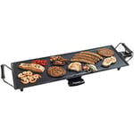 Bestron Plancha électrique, Barbecue electrique XL avec revêtement anti-adhésif, Gril de table pouvant jusqu'à 6 personnes, Surface de cuisson extra longue, Couleur: noir