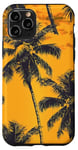 Coque pour iPhone 11 Pro Jaune Vintage Motif Palmier Tropical Paradise Decor