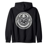 Viking Midgard Serpent Celtic Runes Symbols Walhalla Zip Hoodie