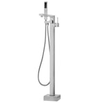 Robinetterie sur Pied Laiton Acier Aluminium Argenté 120 cm Finition Solide Del