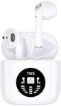 Ap80 ¿¿couteurs Bluetooth Sans Fil - Earbuds Avec Microphone Et Smart Touch - Ecran Led - Pour Apple,Iphone,Android,Samsung - Blanc