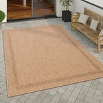 Paco Home Tapis Exterieur Terrasse Balcon Tapis Cuisine Moderne Motif Geometrique Motif Abstrait, Dimension:300x400 cm, Couleur:Beige