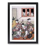 Big Box Art Watchers and The Watched by Harunobu Suzuki Framed Wall Art Picture Print Ready to Hang, Black A2 (62 x 45 cm)