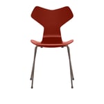 Fritz Hansen - 3130 Grand Prix, Färgad Ask, Venetian Red, Underrede Brown Bronze - Spisestoler - Arne Jacobsen