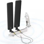 Bin Antenne WiFi Tri-Bande 2,4 GHz 5,8 GHz 6E 8dBI RP-SMA Mâle + Câble 25cm de MHF4 IPX IPEX U.FL Femelle + Cache-Slots PCI pour Carte Réseau sans Fil Intel M.2 NGFF Routeur WiFi Laptop PC