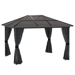 Hardtop Gazebo Canopy with Mosquito Netting and Curtains