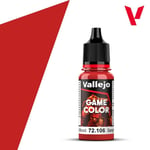 Vallejo Game Color Acrylics Scarlet Blood 18ml/0.6 fl oz Dropper Bottle - 72.106