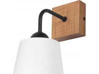 Lamkur Vägglampa Lamkur Lula 47614 Vägglampa Boho Trä Tygskärm 1X60w E27 Vit/Trä