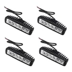 Swanew 4PCS 18W Phare de Travail Carre a Leds Angle 60 dc 12V-24V Quad Camion Bateau Tracteur Offroad Impermeable