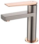 Essebagno 9013086 Allure mitigeur lavabo bas façon inox et or rose