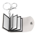 Personalized Leather Mini Photo Album Keychain with 10 Pictures, Dark Grey