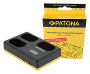 Patona USB Trippel Lader for Sony NP-FZ100 A7 III A7M3 Alpha 7 III A7 R III A7RM3 Alpha 7 150601922 (Kan sendes i brev)