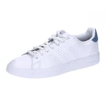 adidas Homme Advantage Premium Leather Shoes Chaussures, FTWR White/FTWR White/Crew Blue, 43 1/3 EU