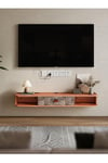 TV Stand Floating Wall Mounted TV Cabinet Shelves with Drawer