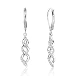 ALEXCRAFT Boucles d'oreilles Argent Femme Pendantes 925 Boucles d'oreilles Femme Argent Zirconium Boucles d'oreilles Pendantes Argent Infinity Longues Cadeau Pour Femmes Petite Amie Maman Fille