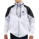 Nike M NSW HE WR JKT HD + Veste Homme, White/Wolf Grey/Black/Black, FR : M (Taille Fabricant : M)