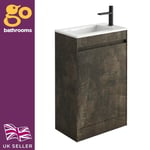 Urban Brown Cloakroom Vanity Unit Compact Cloakroom Sink Wash Basin W54cm